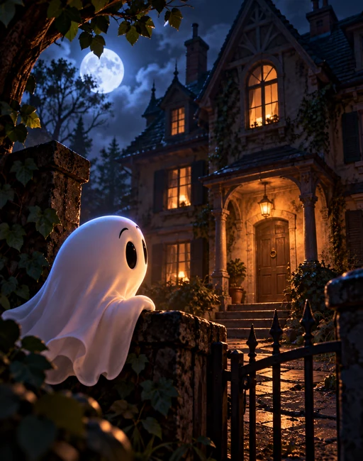Boo observa desde el exterior una misteriosa casa